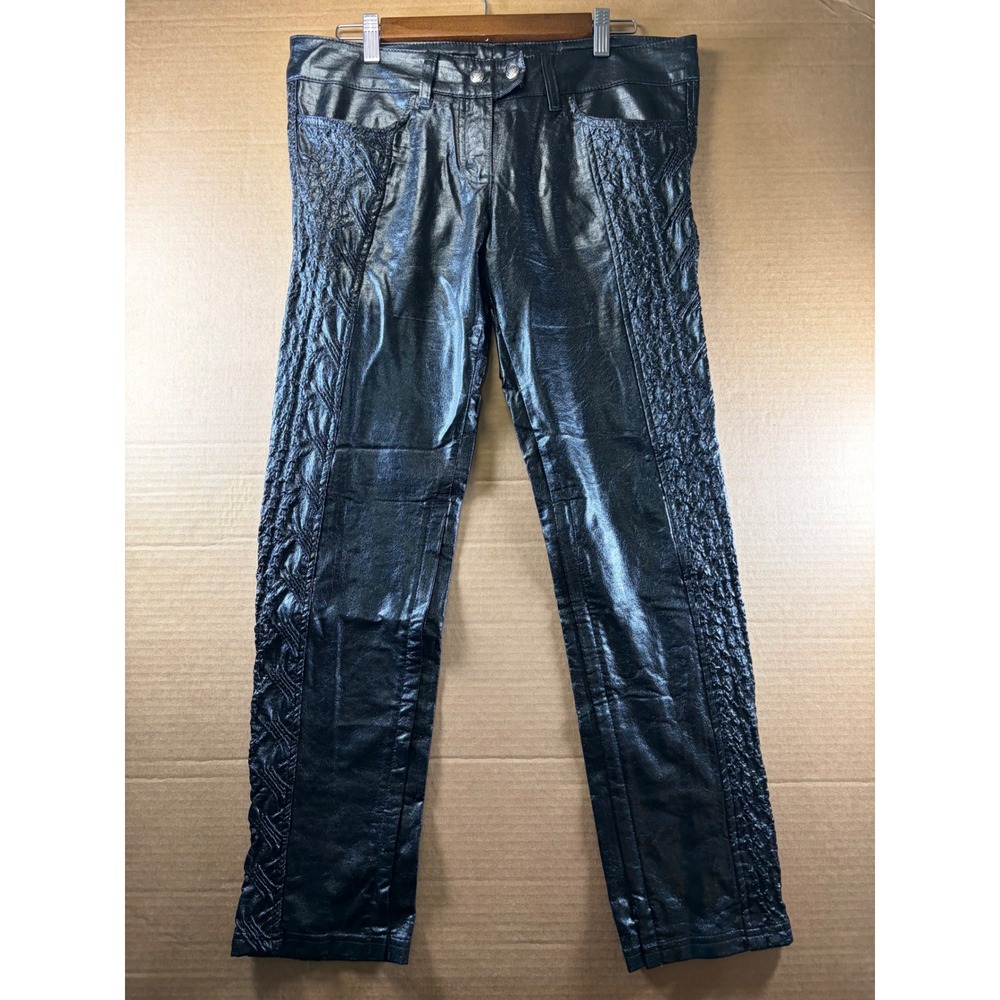 Lip Service Vintage PVC Pants Mens Large 34x28 Black Goth Punk Made USA 88-48